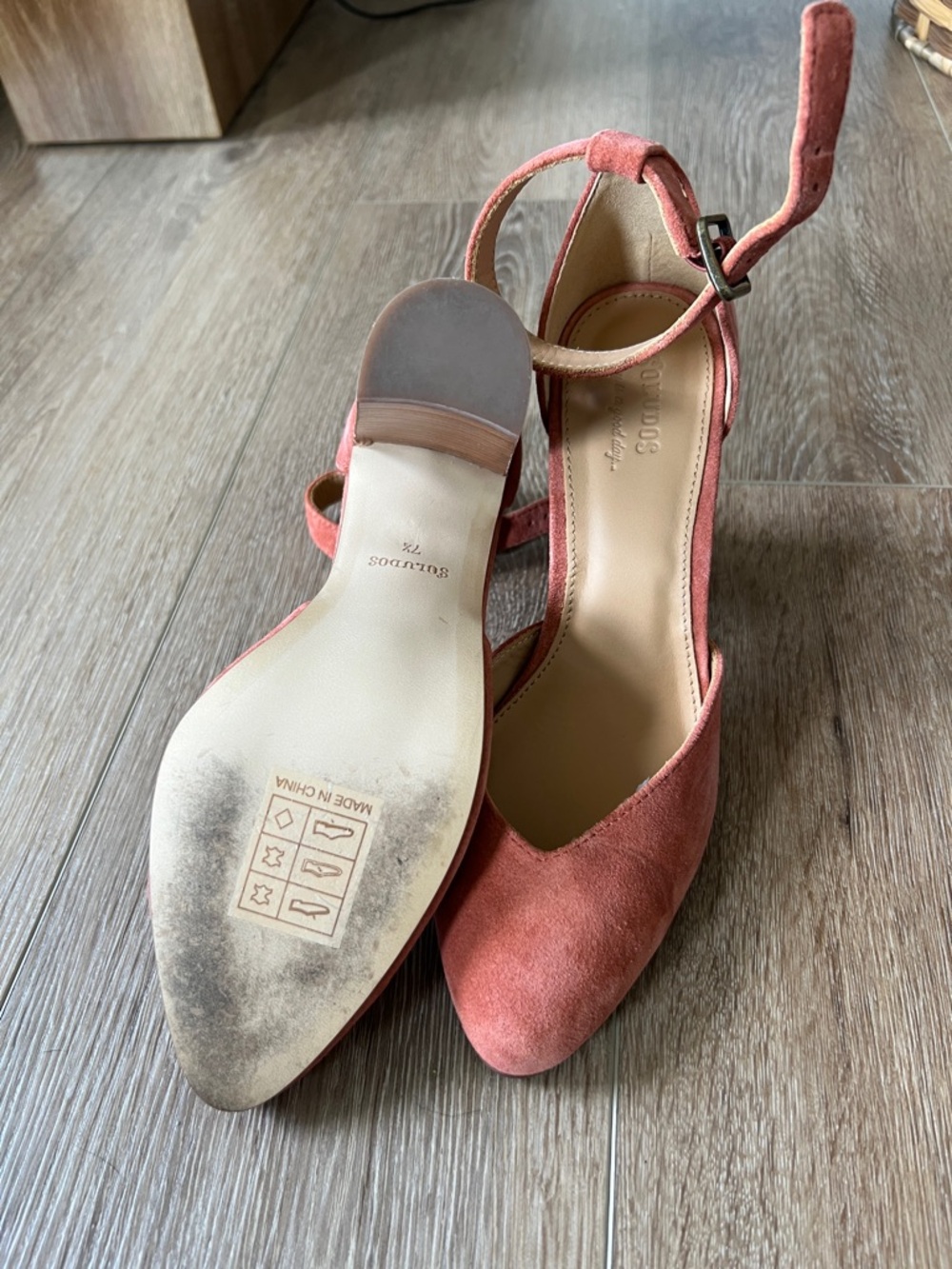 Soludos Dusty Rose Suede Ankle-Strap Block Heels - Picture 5 of 5